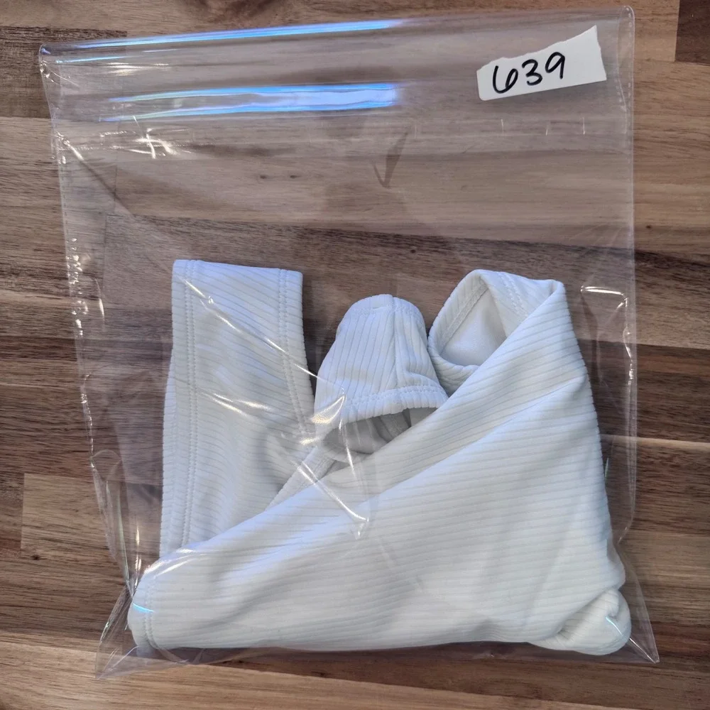 Shade & Shore White Ribbed Bikini Bottom Swimwear Women XL